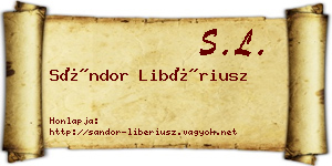 Sándor Libériusz névjegykártya